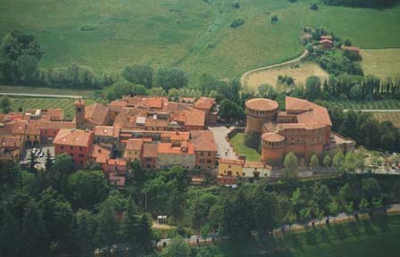 The little town and the medieval castle of Dozza